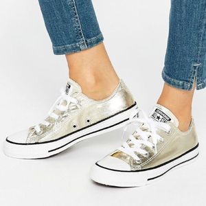 Converse- gold metallic leather